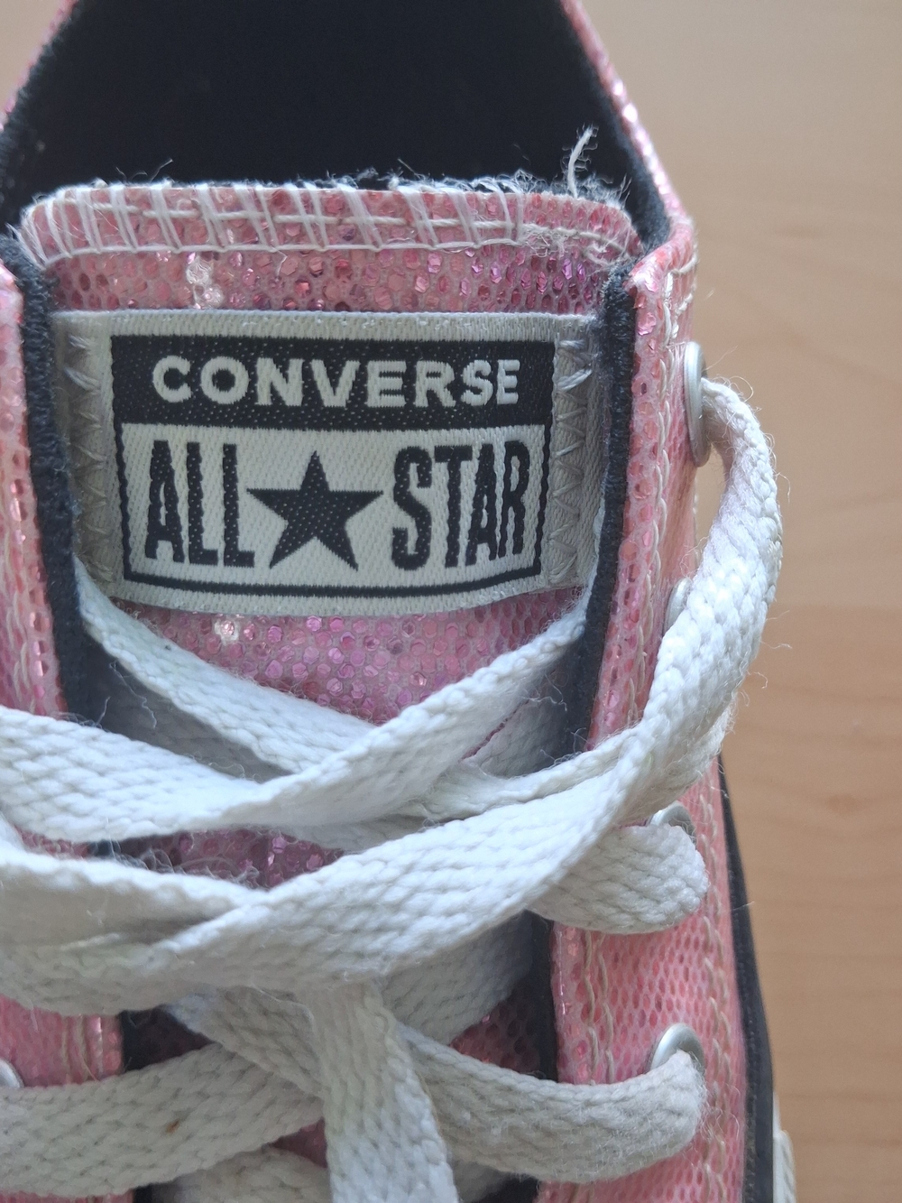 Converse All Star Kids Pink Sequin High Top Sneakers - Picture 2 of 5